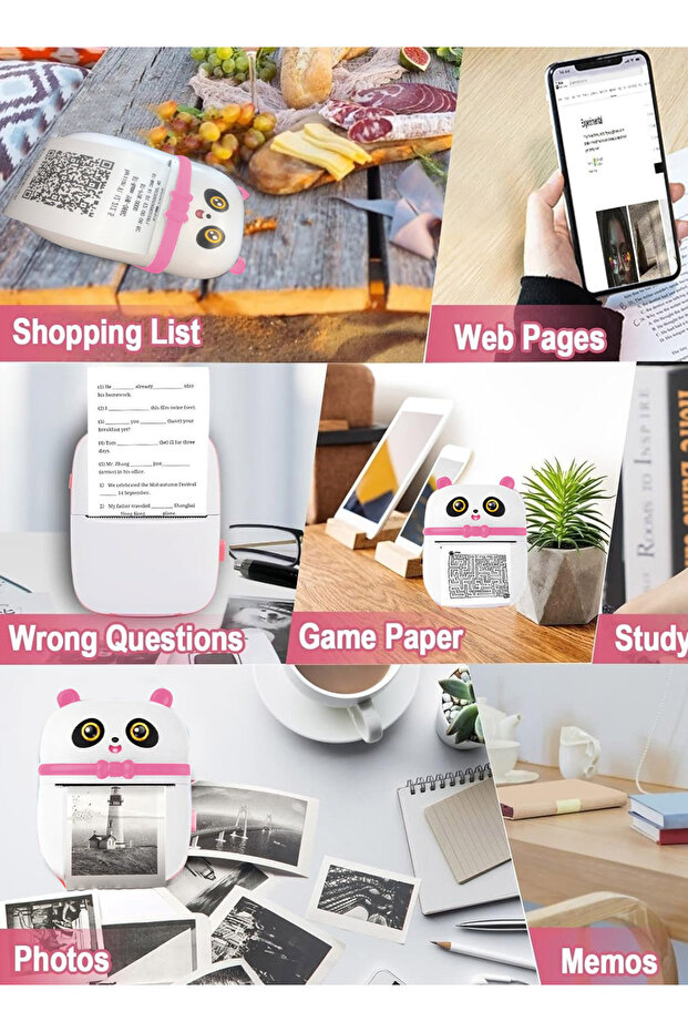 طابعة Mini Pocket Panda طابعة ذكية لاسلكية تعمل بالبلوتوث مع تطبيق Android z2P - 2