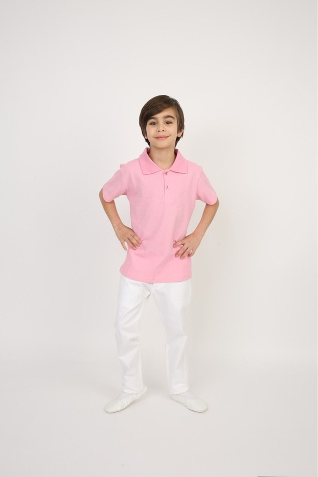 Boy'S- Short Sleeve Lacoste Polo Neck T-Shirt and White Linen Pants