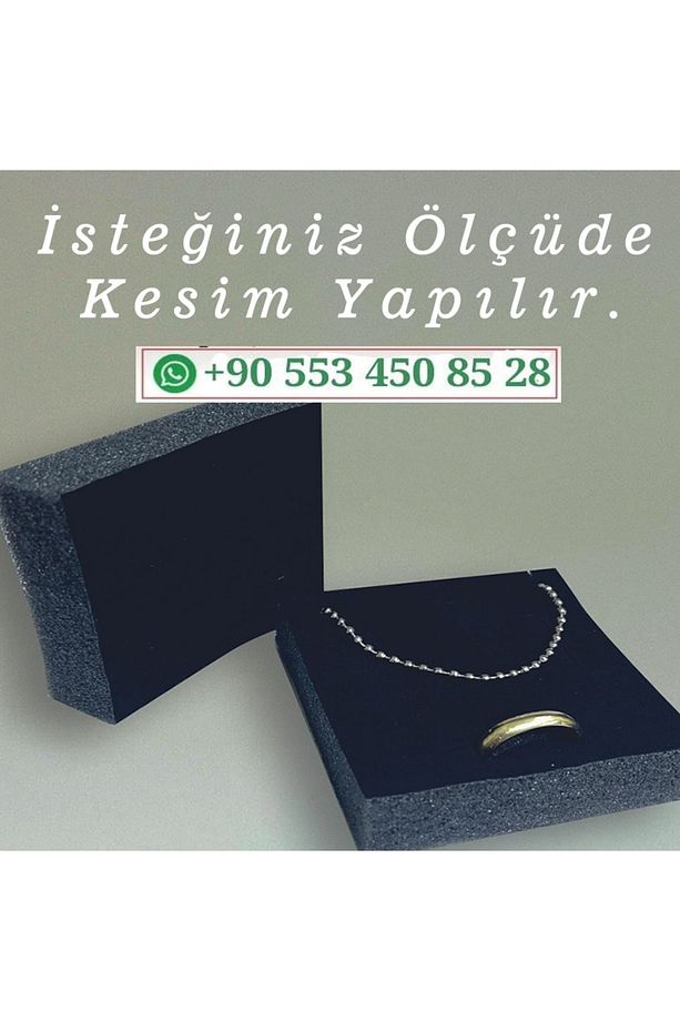 10 ADET SİYAH SÜNGER 6,5 X 4,5 X 1 CM (Takı Kutusu Kolye, Bileklik İçin) - 1