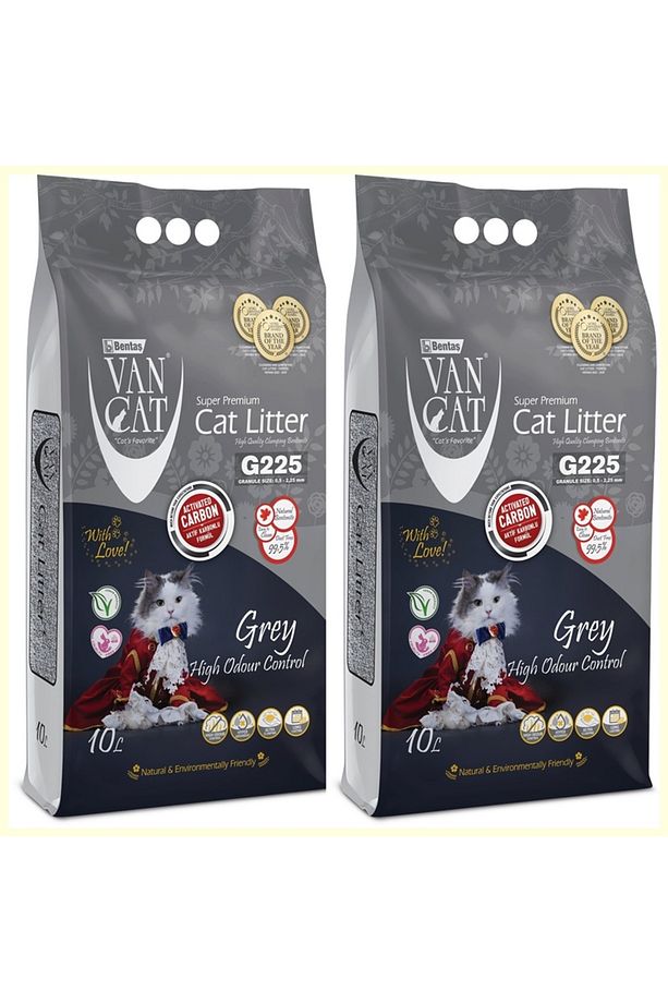 Grey Aktif Karbonlu Topaklaşan Kedi Kumu 10l (8,5 KG) | Süper Koku Kontrolü * 2 Adet - 1
