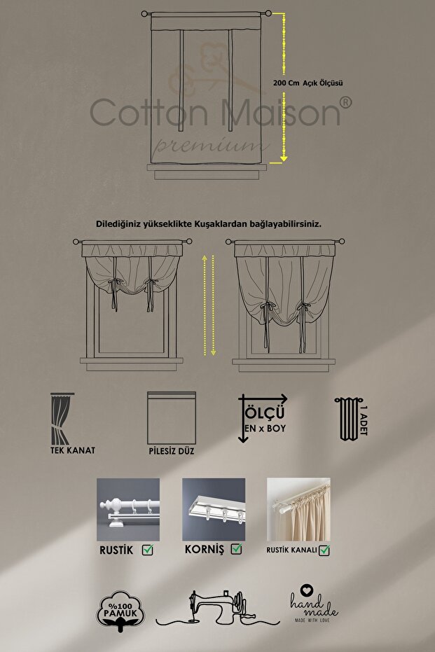 Naturel Potlu Perde Retro - 3