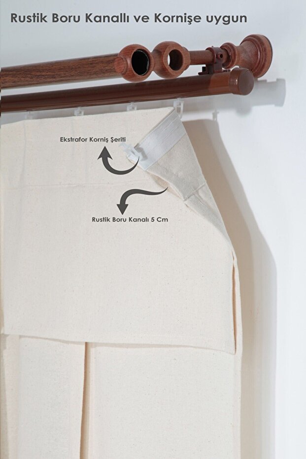 Naturel Potlu Perde Retro - 5