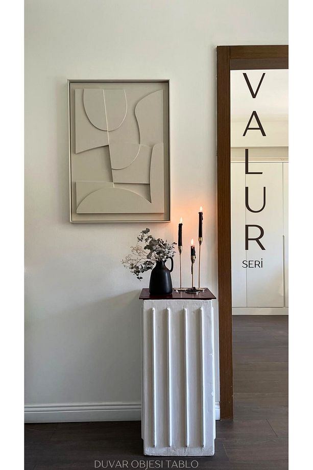 İskandinav Modern Soyut 3d Duvar Objesi Dokulu El Yapımı Minimalist Bohem Tablo - 3
