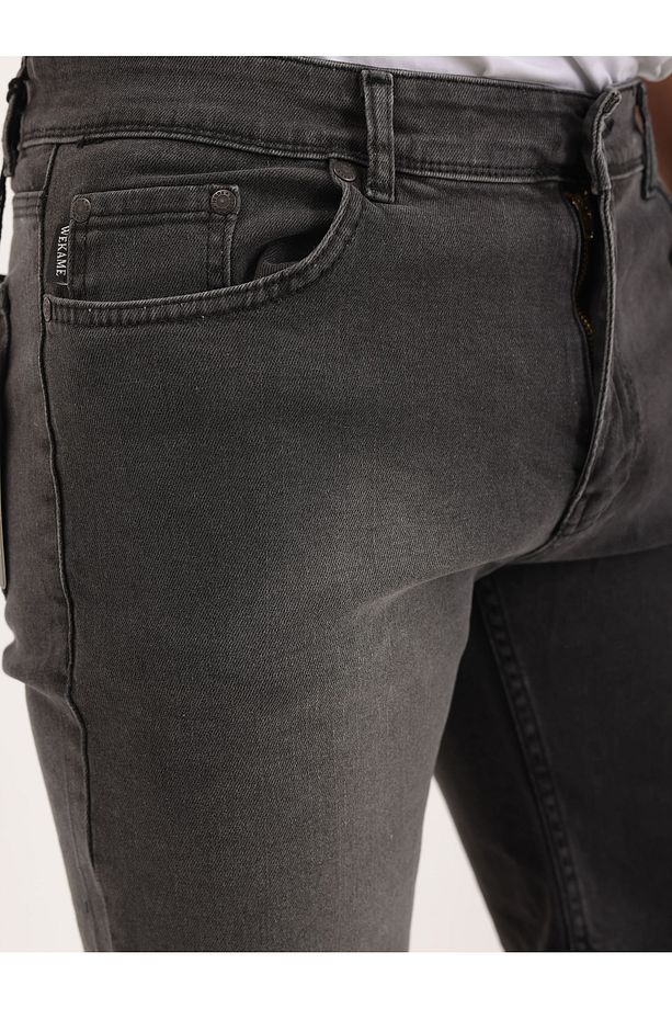Erkek Regular Fit Asit Yıkama Kot şort - 8
