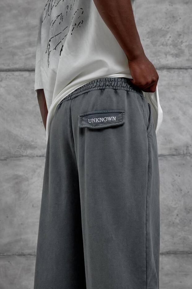 Füme Arka Cebi Unknown Yazılı Eşofman Altı - 5