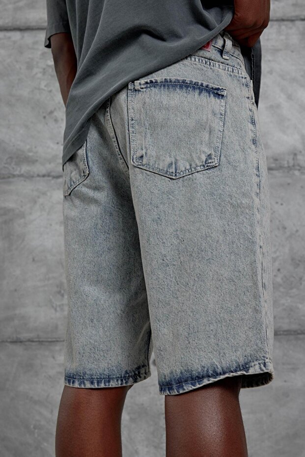 شورت جينز رمادي Mb كبير الحجم - 5