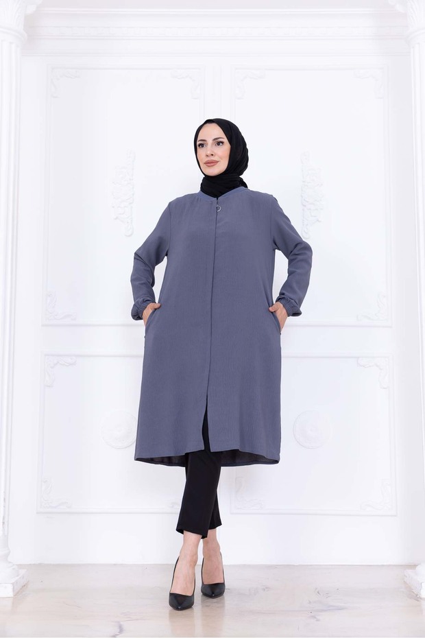 Women's Islamic Clothing Araboy Sade Aerobin Daily Cap & Ferace Gray