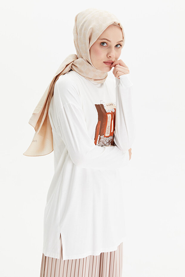 Baskılı Penye Tunik - 2