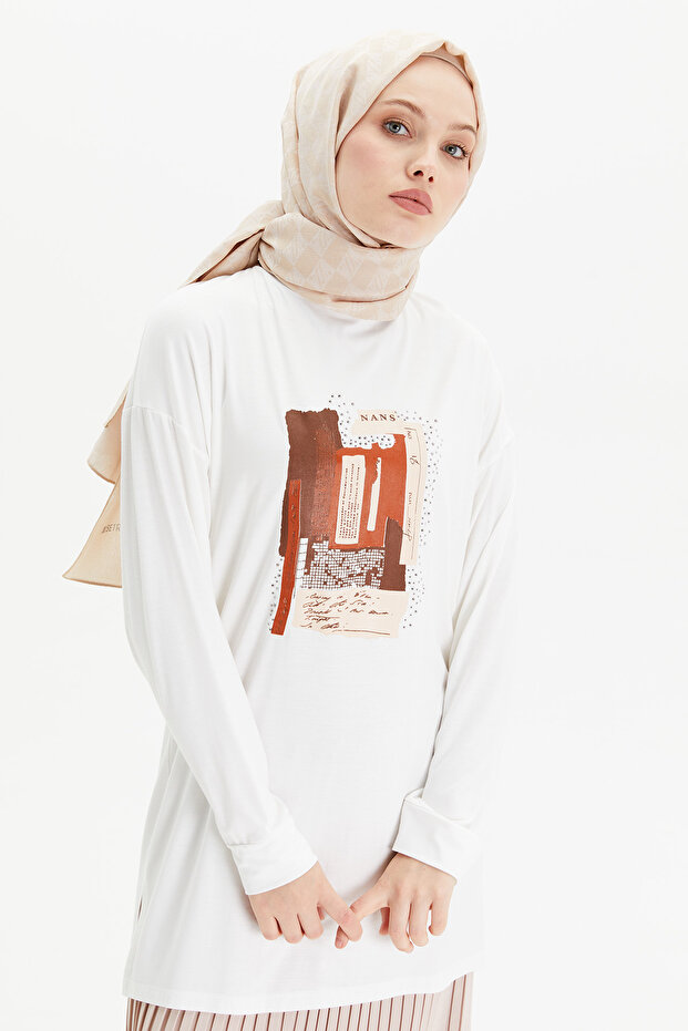 Baskılı Penye Tunik - 3