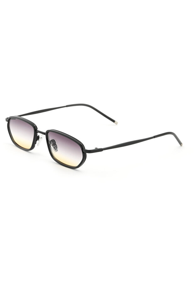 Minimal Geometric Design Black Frame Black Double Color Glass Sunglasses Women%Men Ce Certificated