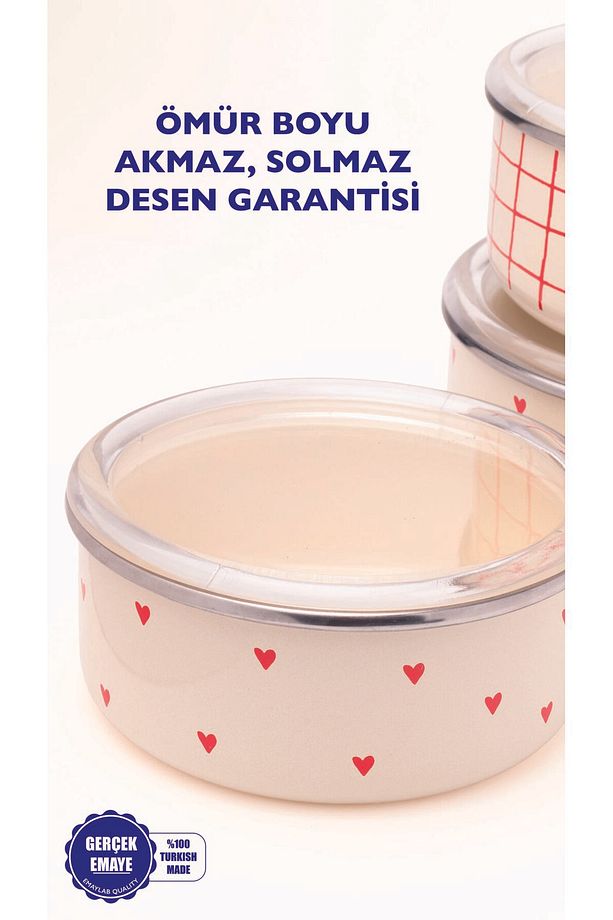 Cupid Vakum Kapaklı Yiyecek Saklama Kabı Seti (OCAKLARDA KULLANILABİLİR) - 7