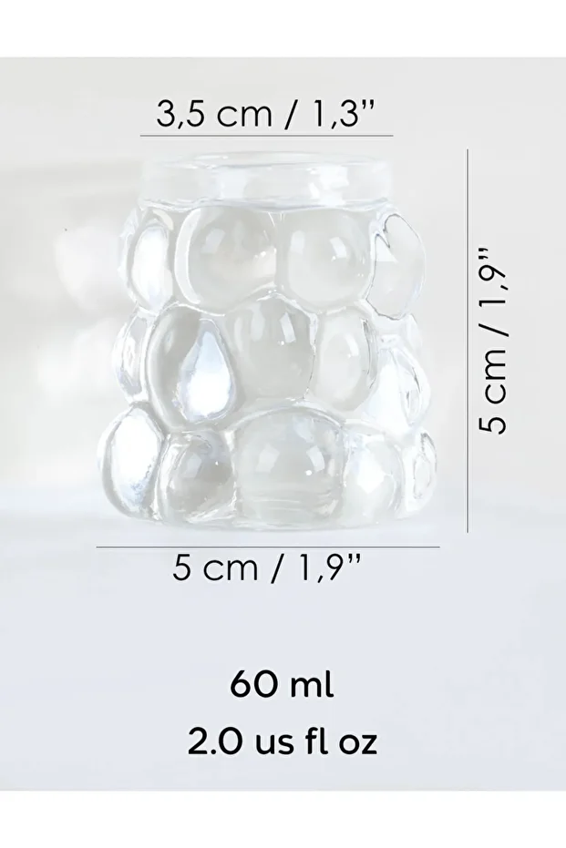 6'lı Kahve Yanı Üzüm Cam Bardak | 60 ml - 3