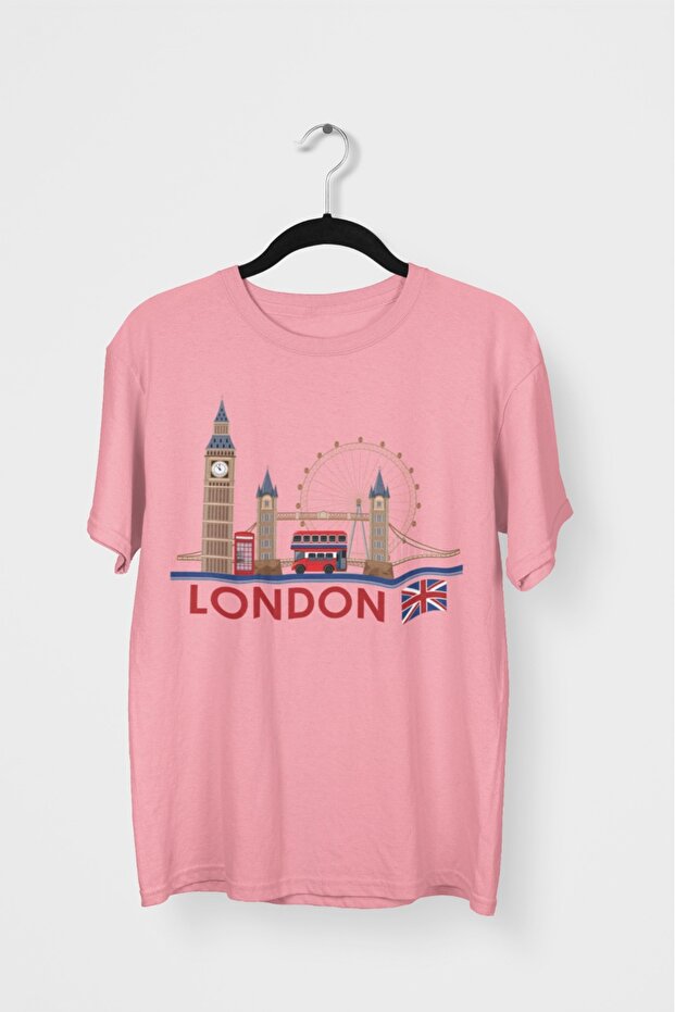 Men/Women -London2- Transfer Printed Round Neck Short Sleeve T-Shirt