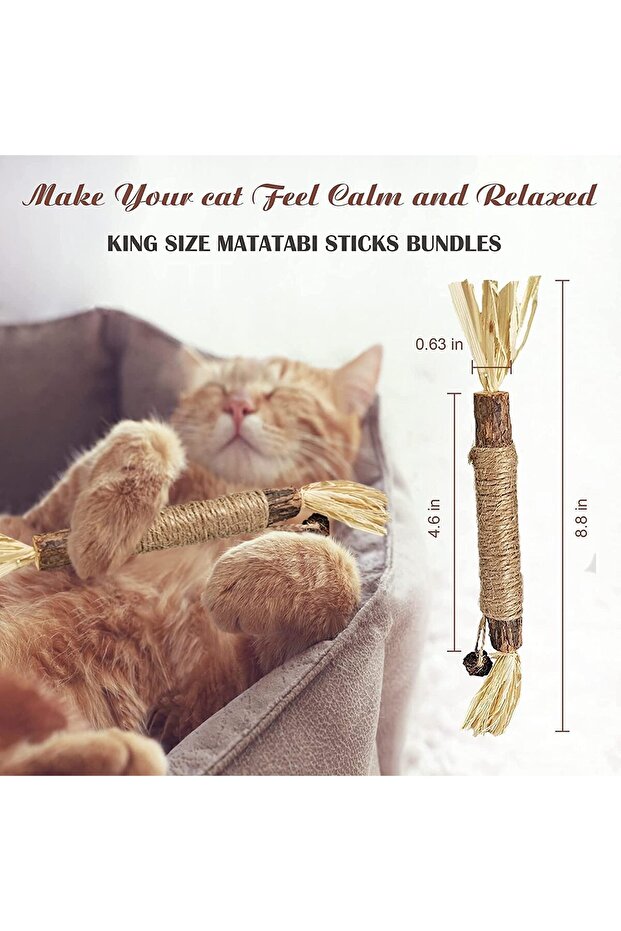 Sawanork 3 PCS Cat Chew Toys, Silvervine Chew Stick, Large Catnip Toys - 2