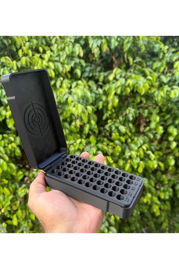 9 mm mermi kutusu, 50 adet kapasiteli 9x19 mm mermi kutusu, mühimmat kutusu, sert plastik - 1