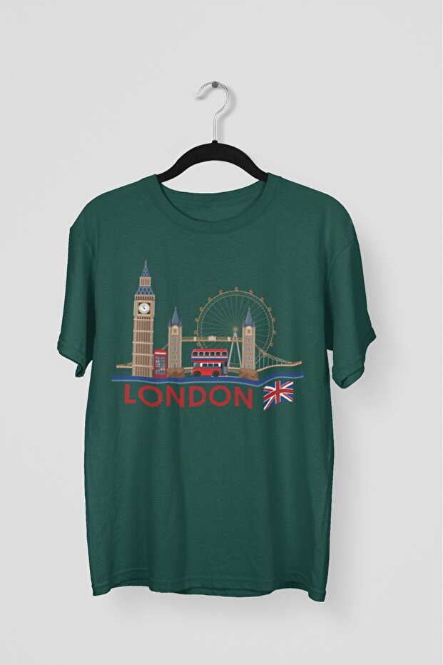 Men/Women -London2- Transfer Printed Round Neck Short Sleeve T-Shirt