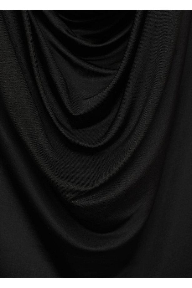 Sırtı açık drape elbise - 7
