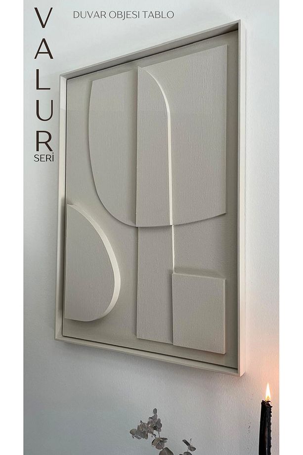 İskandinav Modern Soyut 3d Duvar Objesi Dokulu El Yapımı Minimalist Bohem Tablo - 2