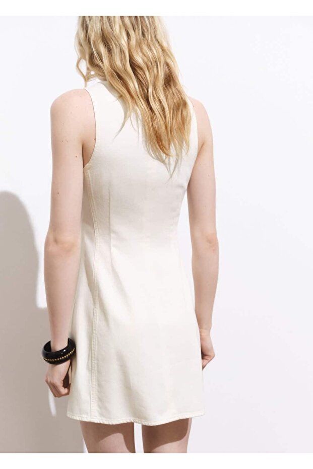 Evaze denim elbise - 4