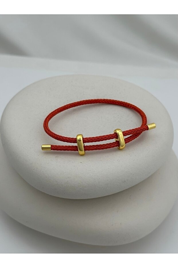 Renkli örme ip plaka bileklik - 1