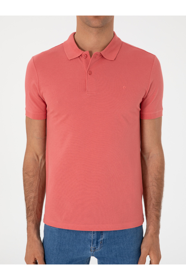 Pembe Slim Fit Basic Tişört 50310014-VR186 - 6