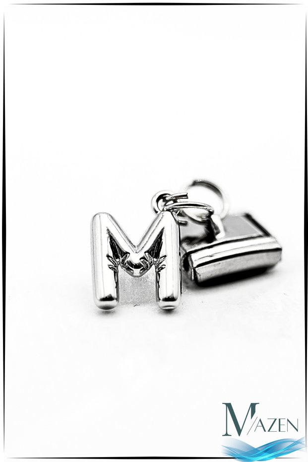 M Letter Hanging Steel Curved Letter Charm – Italian Bracelet Compatible