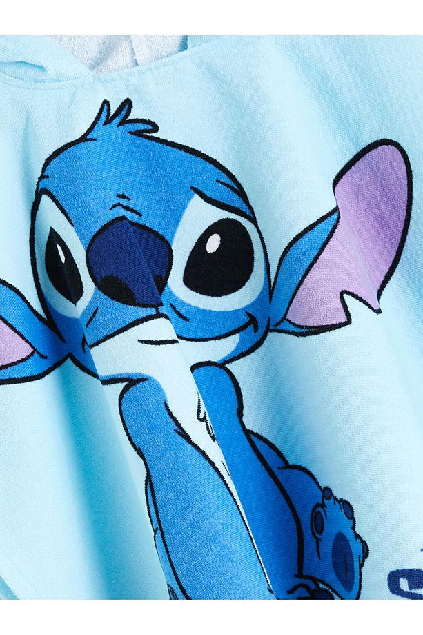 Mavi Lilo ve Stitch Baskılı Kız Çocuk Plaj Havlusu - 3