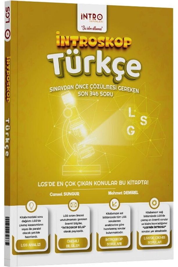 İntro Yayınları 8. Sınıf LGS Türkçe İntroskop Soru Bankası - 1