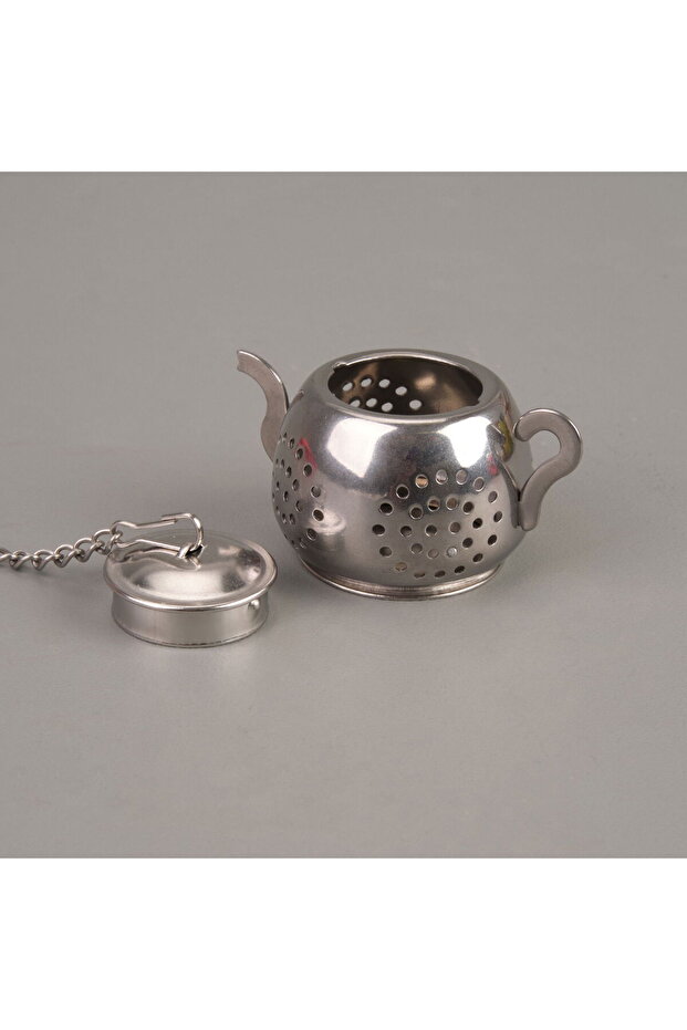 مصفاة شاي نباتية بيضاوية - رمادي - 3