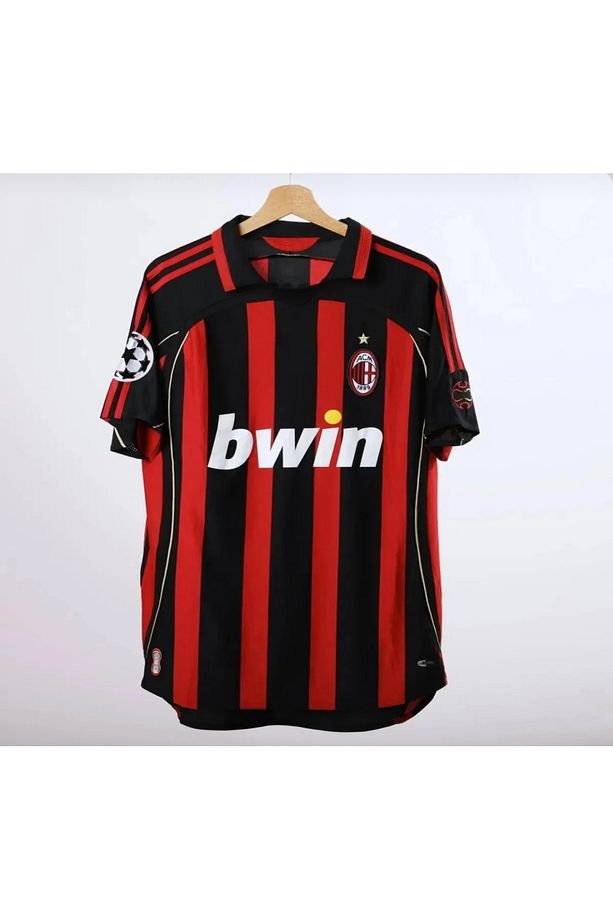 İnter milan 2007 kaka lite siyah iç saha retro yetişkin fıtbol forması HD1199 - 4