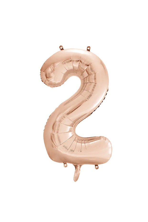 1 Piece 34 Inch 85 cm Rose Gold Foil Balloon Helium Balloon 2 Year Old Balloon 2 Number Balloon