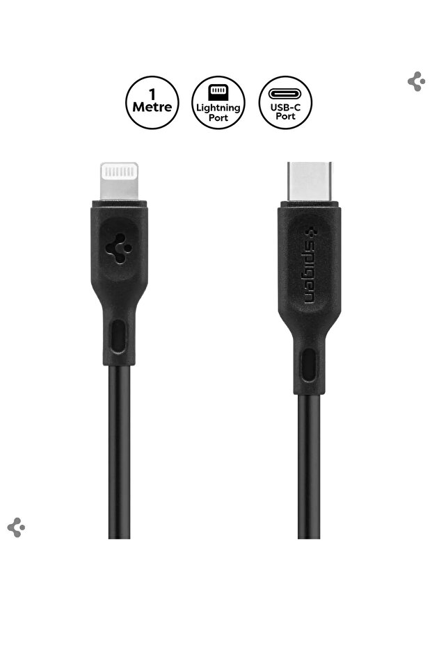Essential USB-C to Lightning (1 Metre) Hızlı Şarj/Data Kablosu MFI Lisanslı C10CL Black - 000CA27021 - 1