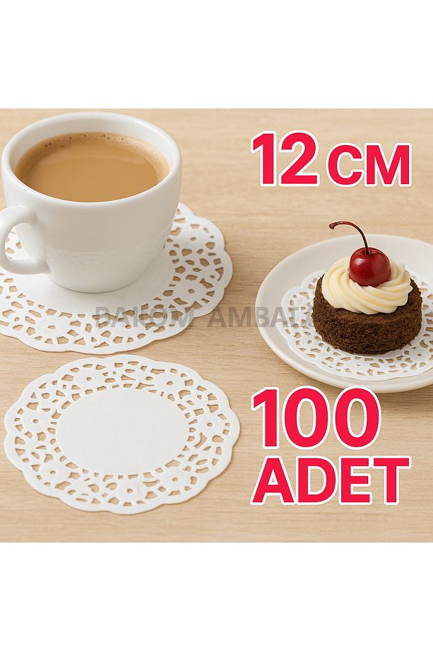 12 CM KAĞIT DANTEL BARDAK-TABAK ALTLIĞI ( DOLE ) 100 ADET - 4