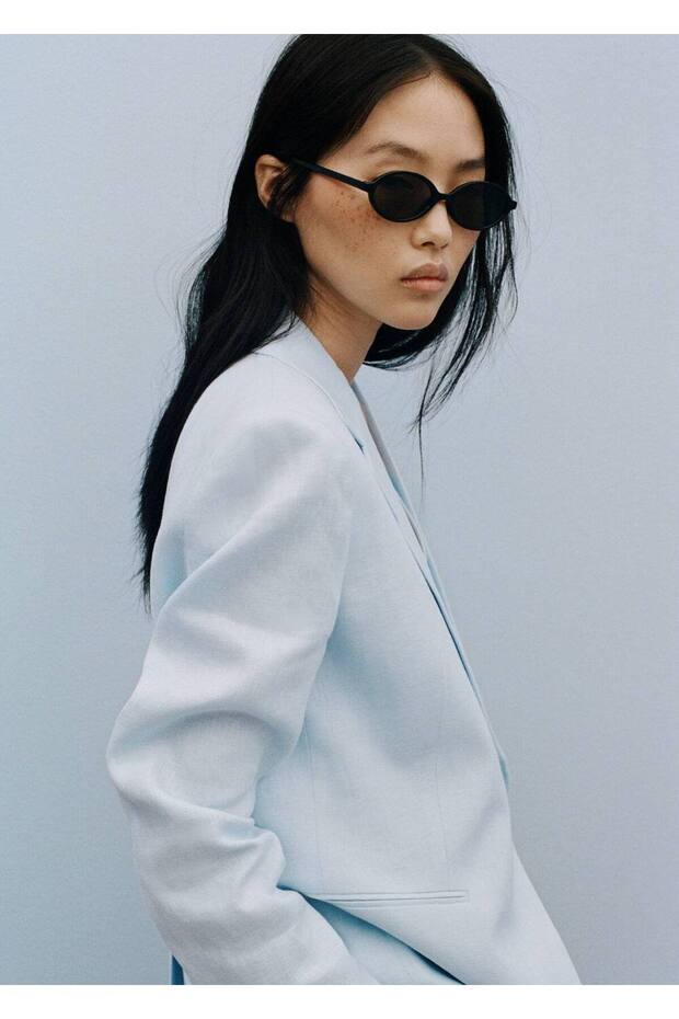 Keten blazer ceket - 6