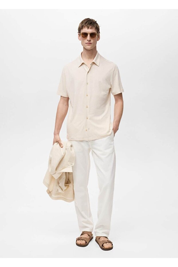 Regular fit keten gömlek - 2