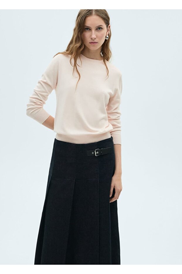 İpek karışımlı triko kazak - 1