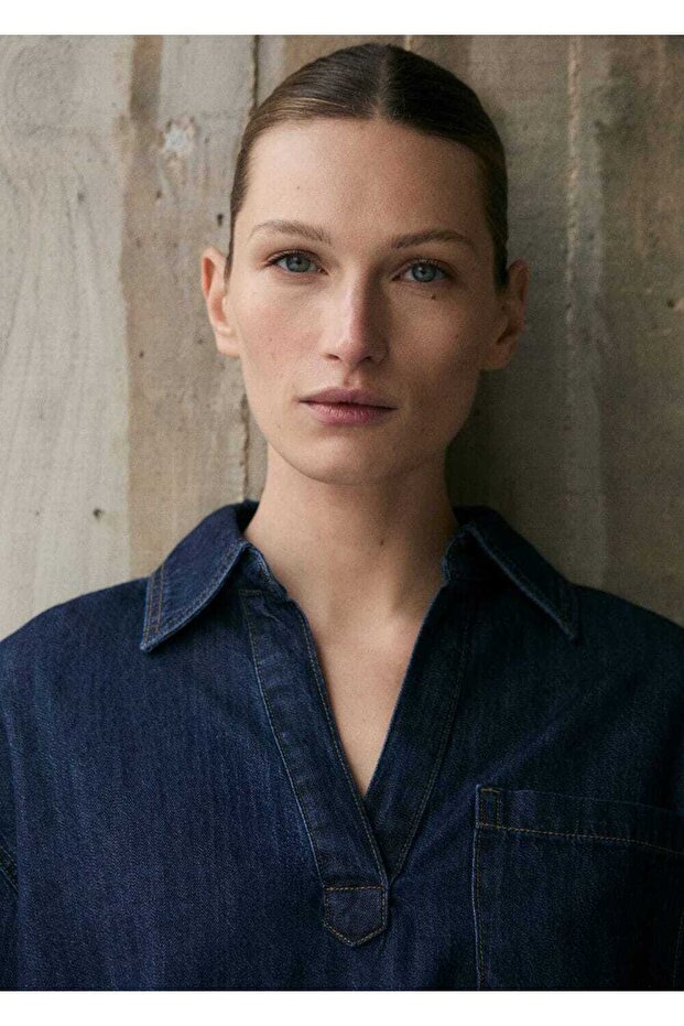 Pamuklu denim gömlek - 6