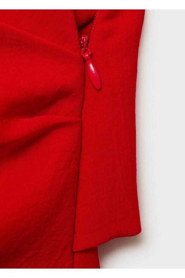 Drapeli asimetrik uzun elbise - 6