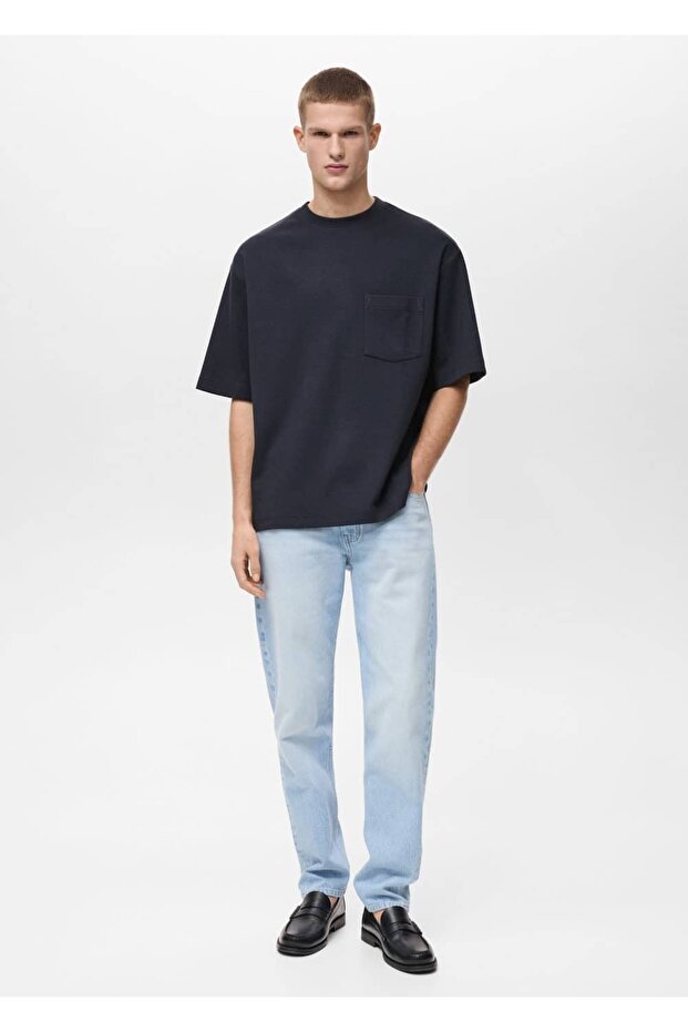 Oversize pamuklu cepli tişört - 2
