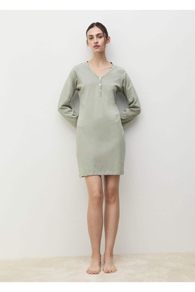 Pamuklu V yaka gecelik - 2