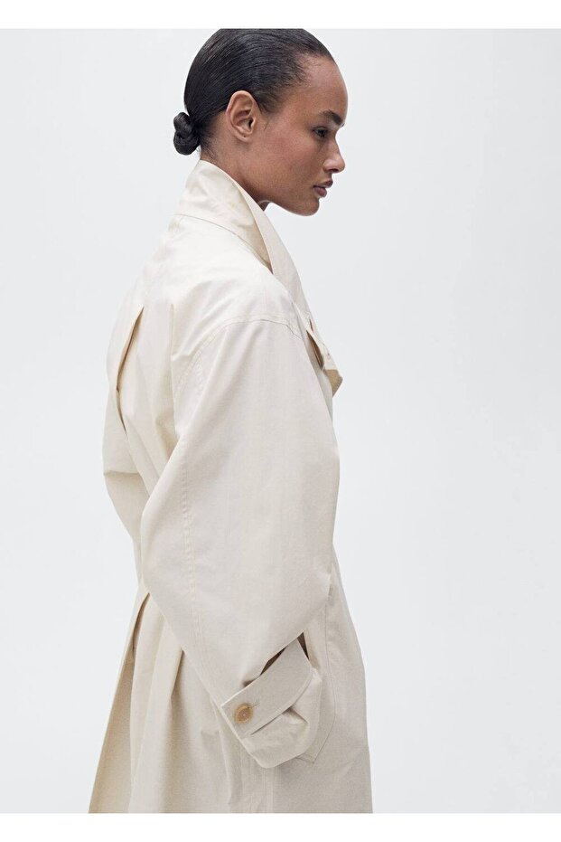 Oversize pamuklu trençkot - 7