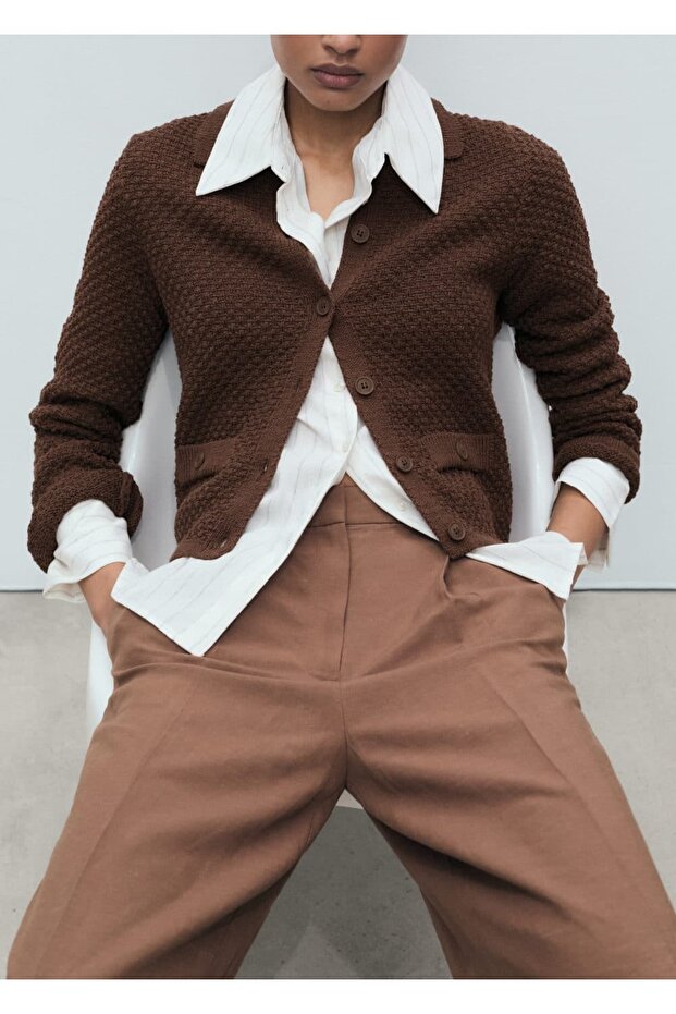 Polo yaka triko ceket - 6