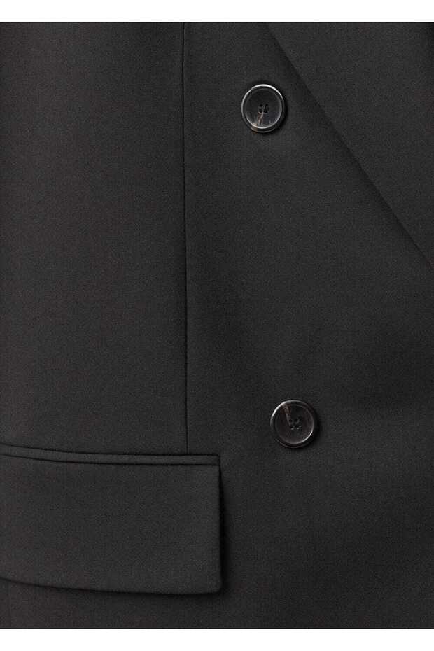 Yün karışımlı kumaş blazer ceket - 6