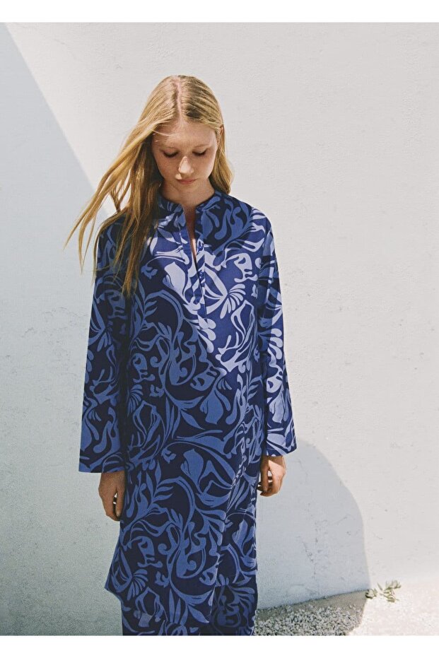 Two-Color Cotton Tunic - 7