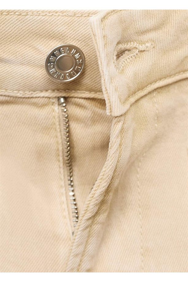 Yüksek Bel Cepli Denim Şort - 6