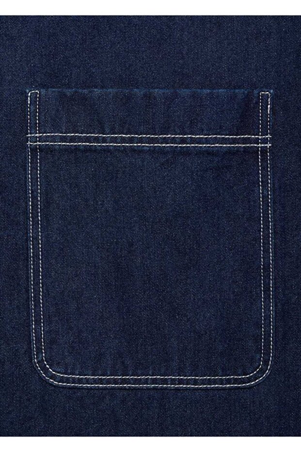 Normal kesim denim gömlek - 8