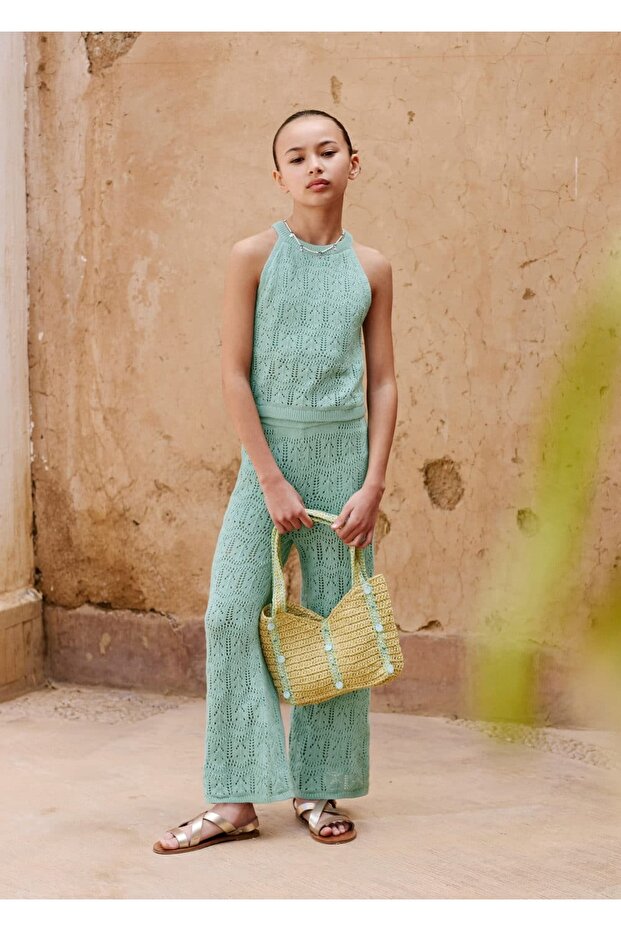 Perforierte Strickhose - 5