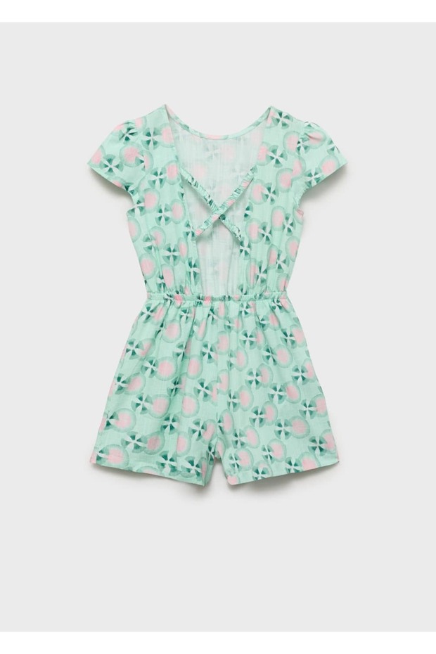 Desenli şort tulum - 4