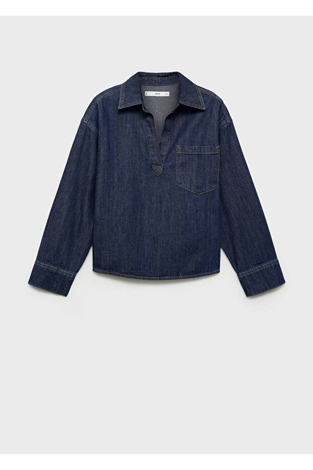 Pamuklu denim gömlek - 3