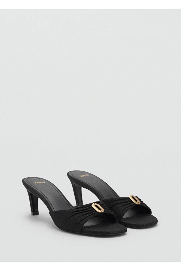 Metalik detaylı topuklu sandalet - 1